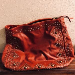 Big Buddha Rusty Red Satchel with Studded front